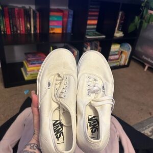 Vans White Canvas Low-Top Sneakers